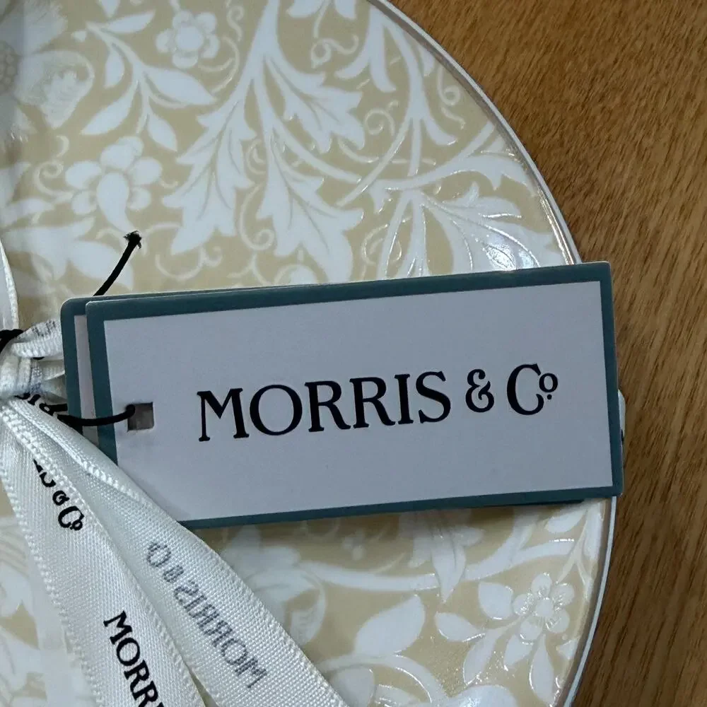 William Morris & Co Compton Appetizer Plates 6.5” Set of 4 Fine China Floral